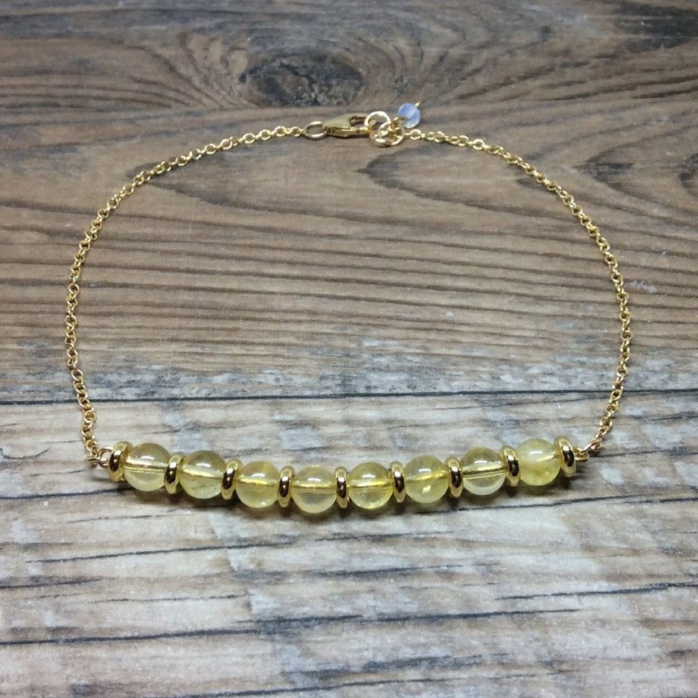 Citrine anklet, 14k Gold filled, November birthstone, healing anklet